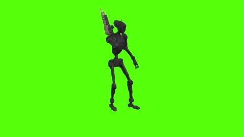 Droid Draw Weapon Green Screen Animation 4k Rendering Stock Footage 263272332