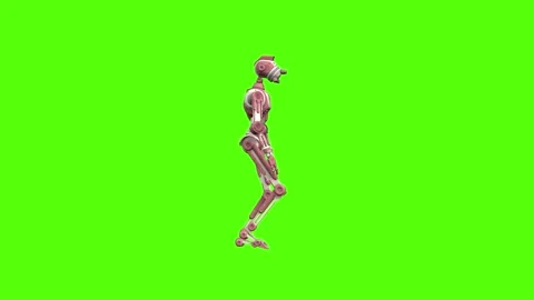 Droid Get up Green Screen Animation 4K Rendering Stockbeeldmateriaal 264549663
