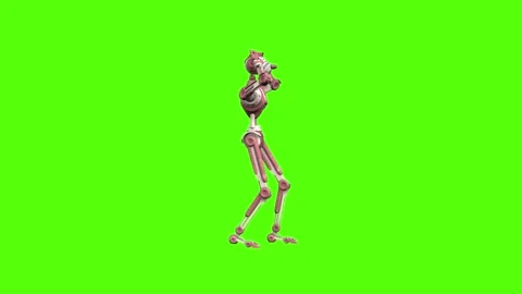 Droid Get up Green Screen Animation 4K Rendering Stock Footage 264549664