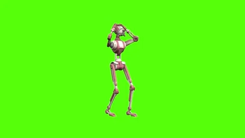 Droid Get up Green Screen Animation 4K Rendering Vidéo 264549680