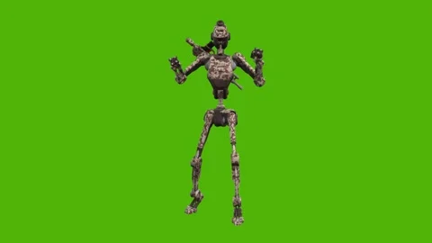 Droid Getting Combat Mode Green Screen Animation 4k Rendering 動画素材 263690325