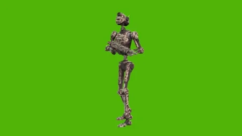 Droid Getting Hit Armed Green Screen Animation 4k Rendering Stock Footage 263690344