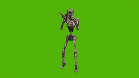 Droid Getting Hit Back Green Screen Animation 4k Rendering 스톡 동영상 263690351