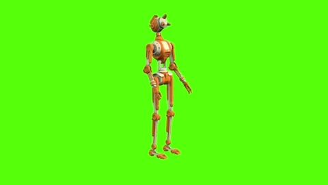 Droid Getting Hit Front Normal Green Screen Animation 4K Rendering Video stock 263864880