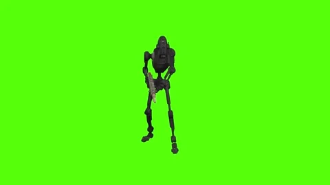 Droid Getting Hit Green Screen Animation 4k Rendering 動画素材 263272278