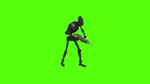 Droid Getting Hit Green Screen Animation 4k Rendering 動画素材 263272290