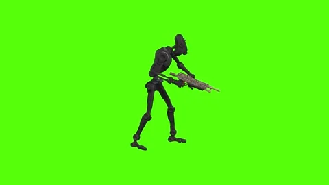 Droid Getting Hit Green Screen Animation 4k Rendering 動画素材 263272312