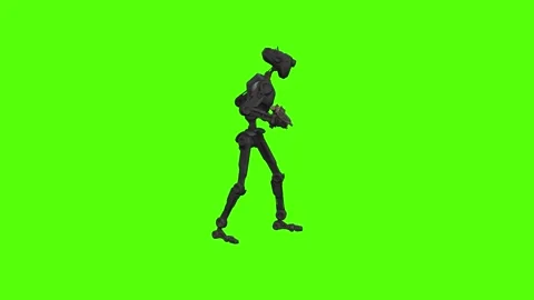 Droid Getting Hit Green Screen Animation 4k Rendering Stock-Footage 263395825