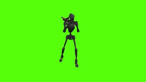 Droid Getting Hit Green Screen Animation 4k Rendering Stock-Footage 263395833
