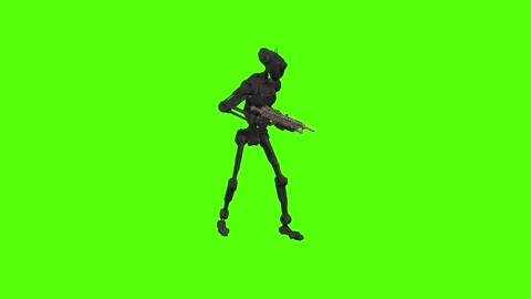 Droid Getting Hit Green Screen Animation 4k Rendering Vídeos de archivo 263395861