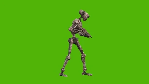 Droid Getting Hit Green Screen Animation 4k Rendering 動画素材 263690333