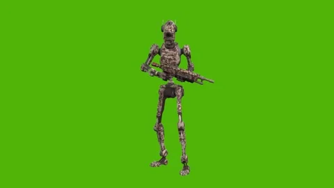 Droid Getting Hit Green Screen Animation 4k Rendering Stock Footage 263690355