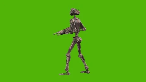 Droid Getting Hit Left Armed Green Screen Animation 4k Rendering 库存影片 263690362