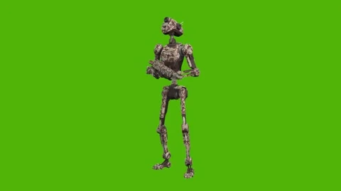 Droid Getting Hit Left Armed Green Screen Animation 4k Rendering 動画素材 263690368