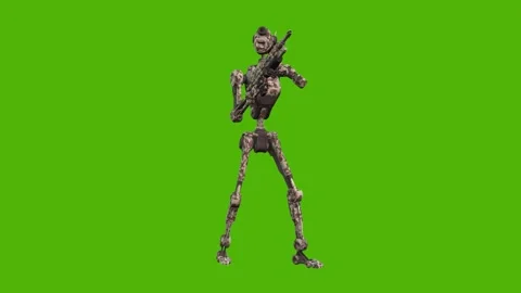 Droid Getting Hit Left Green Screen Animation 4k Rendering Stock-Footage 263690367