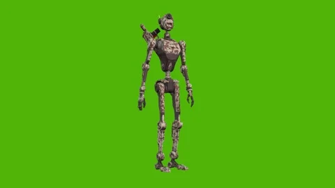 Droid Getting Hit Left Normal Green Screen Animation 4k Rendering 動画素材 263690384