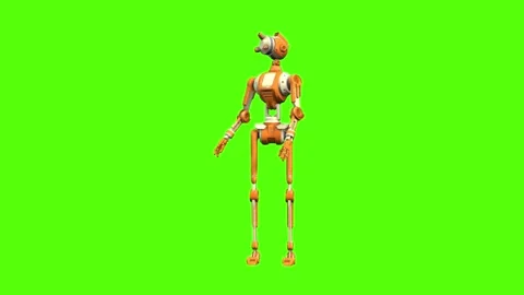 Droid Getting Hit left Normal Green Screen Animation 4K Rendering Video stock 263864896