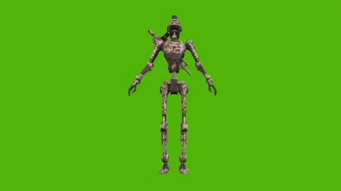 Droid Getting Hit Normal Green Screen Animation 4k Rendering Vídeos de archivo 263690395