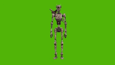 Droid Getting Hit Normal Green Screen Animation 4k Rendering Stock Footage 263690398