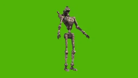 Droid Getting Hit Normal Green Screen Animation 4k Rendering Видео 263690407