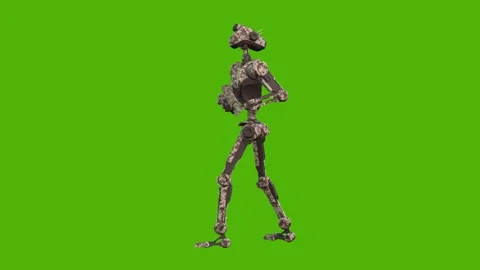 Droid Getting Hit Right Armed Green Screen Animation 4k Rendering Vídeos de archivo 263690419