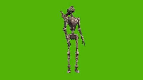 Droid Getting Hit Right Normal  Green Screen Animation 4k Rendering Видео 263690426