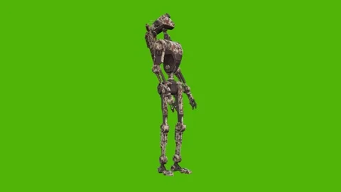 Droid Getting Hit Right Normal Green Screen Animation 4k Rendering Stock Footage 263690429