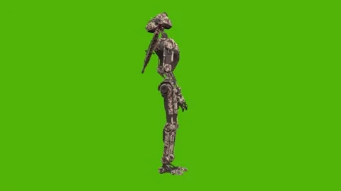 Droid Getting Hit Right Normal Green Screen Animation 4k Rendering 스톡 동영상 263690430