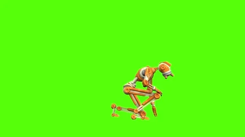 Droid Go to Inspect ground Green Screen Animation 4K Rendering Stock Footage 263864852