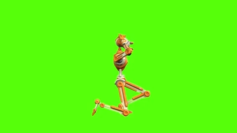 Droid Go to Kneel Hostage Green Screen Animation 4K Rendering Video stock 263864856