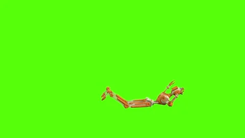 Droid Hostage Death left Green Screen Animation 4K Rendering Stock Footage 263864912