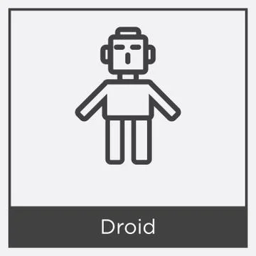 Droid icon isolated on white background Free Stock Illustration