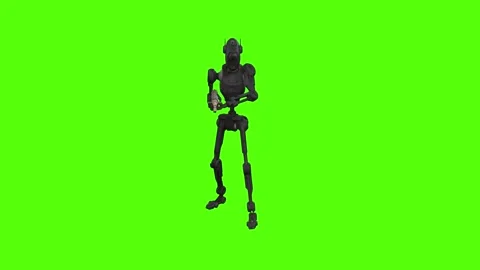 Droid Idle aiming Green Screen Animation 4k Rendering Видео 263395687
