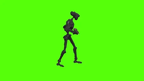 Droid Idle aiming Green Screen Animation 4k Rendering Vidéo 263395692