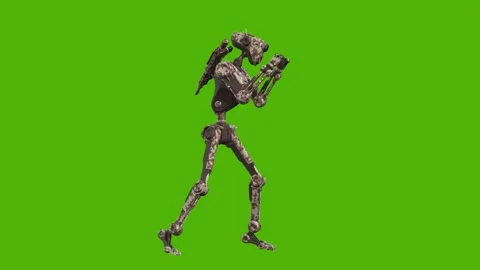Droid Idle Combat Ready Green Screen Animation 4k Rendering Stock-Footage 263690441