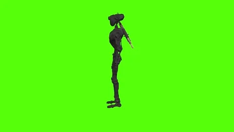 Droid Idle Green Screen Animation 4k Rendering Видео 263395561