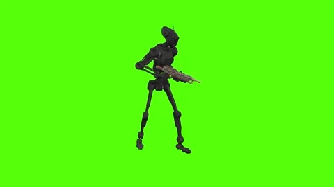 Droid Idle Green Screen Animation 4k Rendering Stock Footage 263395667