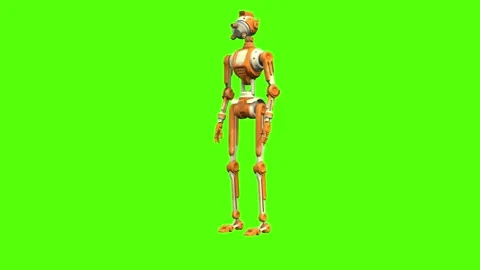 Droid Idle Green Screen Animation 4K Rendering Stock Footage 263864820
