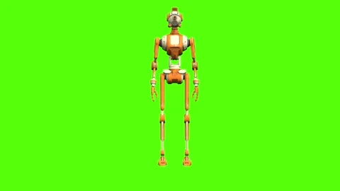 Droid Idle Green Screen Animation 4K Rendering Vídeos de archivo 263864823