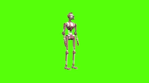 Droid Idle Green Screen Animation 4K Rendering Stock Footage 264549678