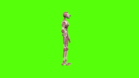 Droid Idle Green Screen Animation 4K Rendering Vídeo Stock 264549681