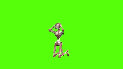Droid Idle Green Screen Animation 4K Rendering Vídeo Stock 264549690