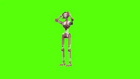 Droid Idle Green Screen Animation 4K Rendering Stock Footage 264549698