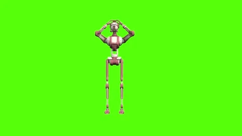 Droid Idle Green Screen Animation 4K Rendering Stock Footage 264549720