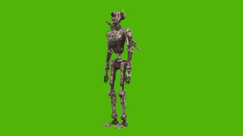 Droid Idle Looking Around Green Screen Animation 4k Rendering Видео 263690444
