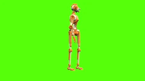Droid Idle Looking Around Green Screen Animation 4K Rendering Stock-Footage 263864846