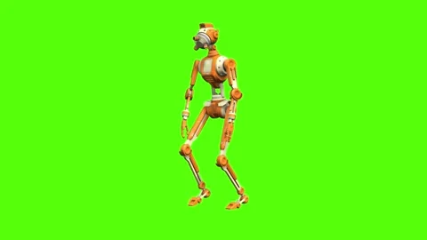 Droid Inspect ground Green Screen Animation 4K Rendering Stock-Footage 263864822