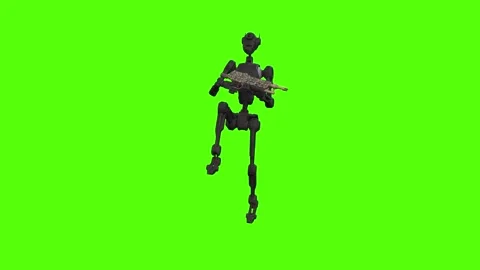 Droid leg Attack Green Screen Animation 4k Rendering Stock Footage 263272656