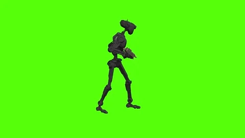 Droid Looking Around Green Screen Animation 4k Rendering 動画素材 263395608