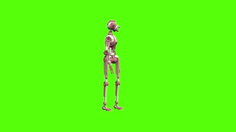 Droid Looking Around Green Screen Animation 4K Rendering Vidéo 264549699
